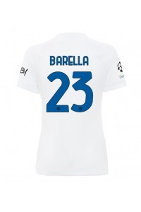 Inter Milan Nicolo Barella #23 Jalkapallovaatteet Naisten Vieraspaita 2023-24 Lyhythihainen